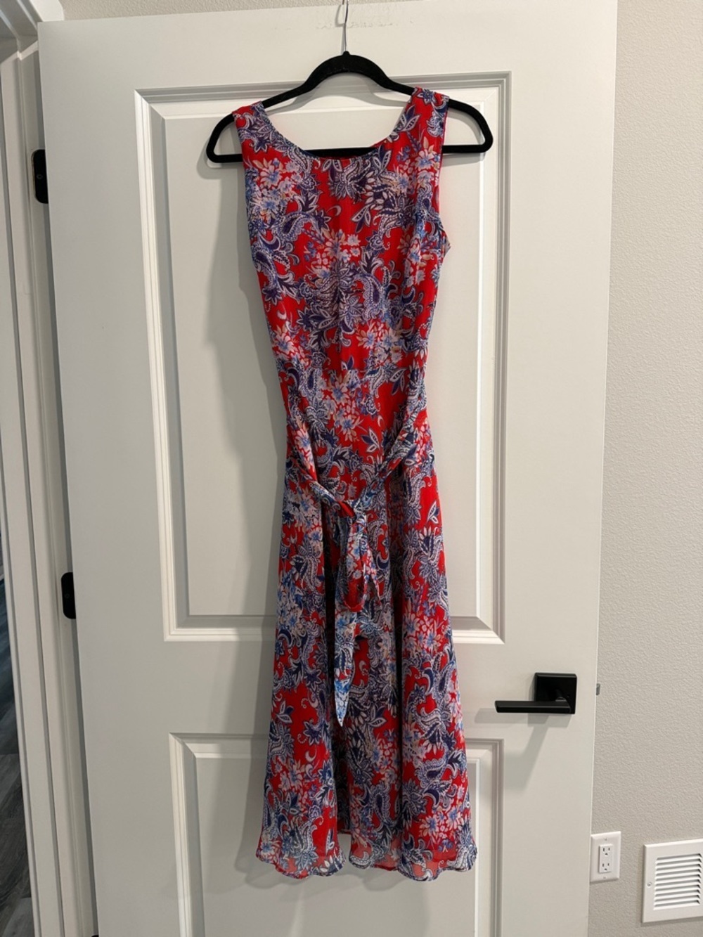 Evan Piccone Black Label Sleeveless Midi Dress with Self-Tie Waist sz 12